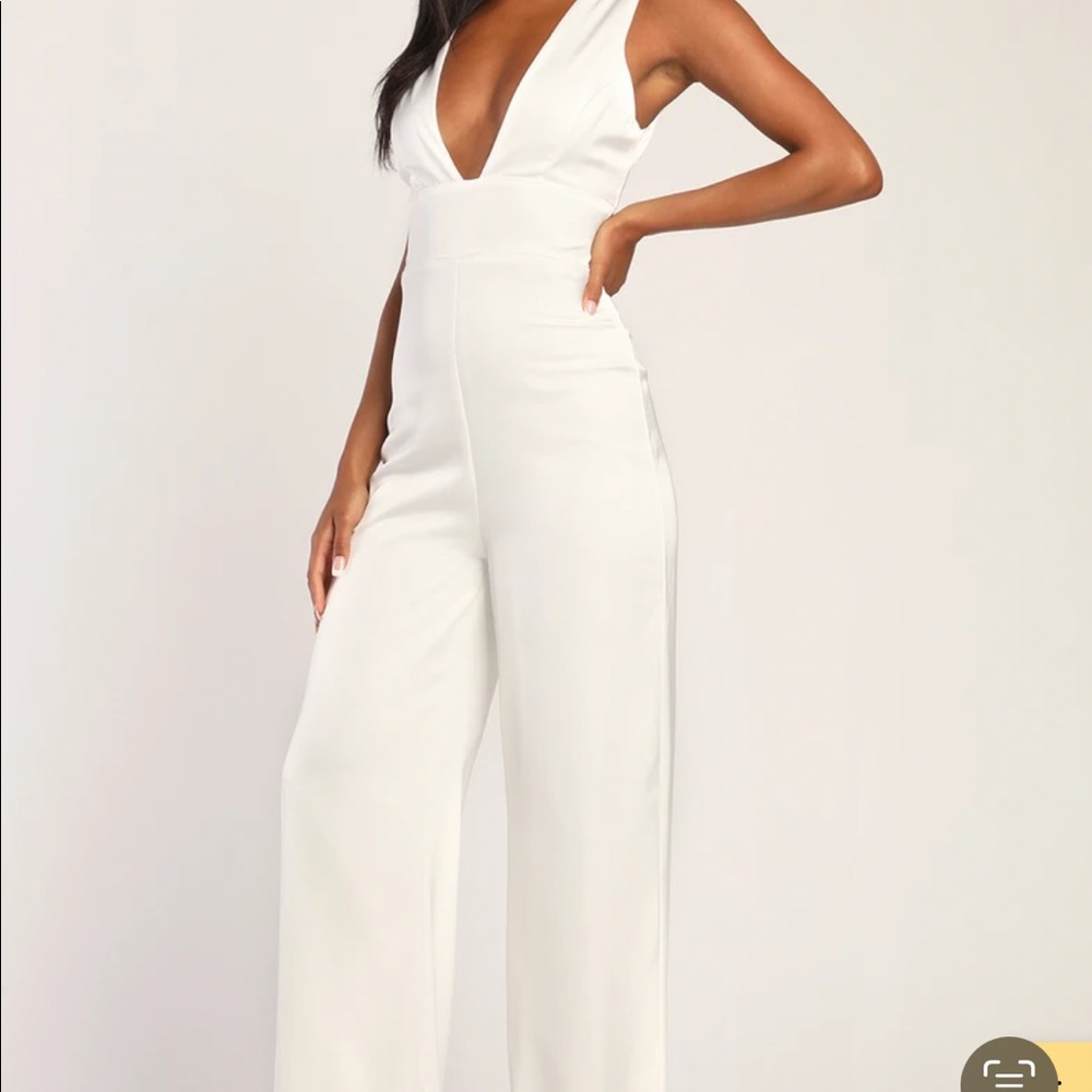 NWT Lulus Ultimate Allure Satin Wide Leg Jumpsuit